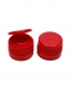 Preview: Klapp-Kunststoffdeckel PCO28 rot mit Ausgiesser und Garantiering für PET-Flaschen